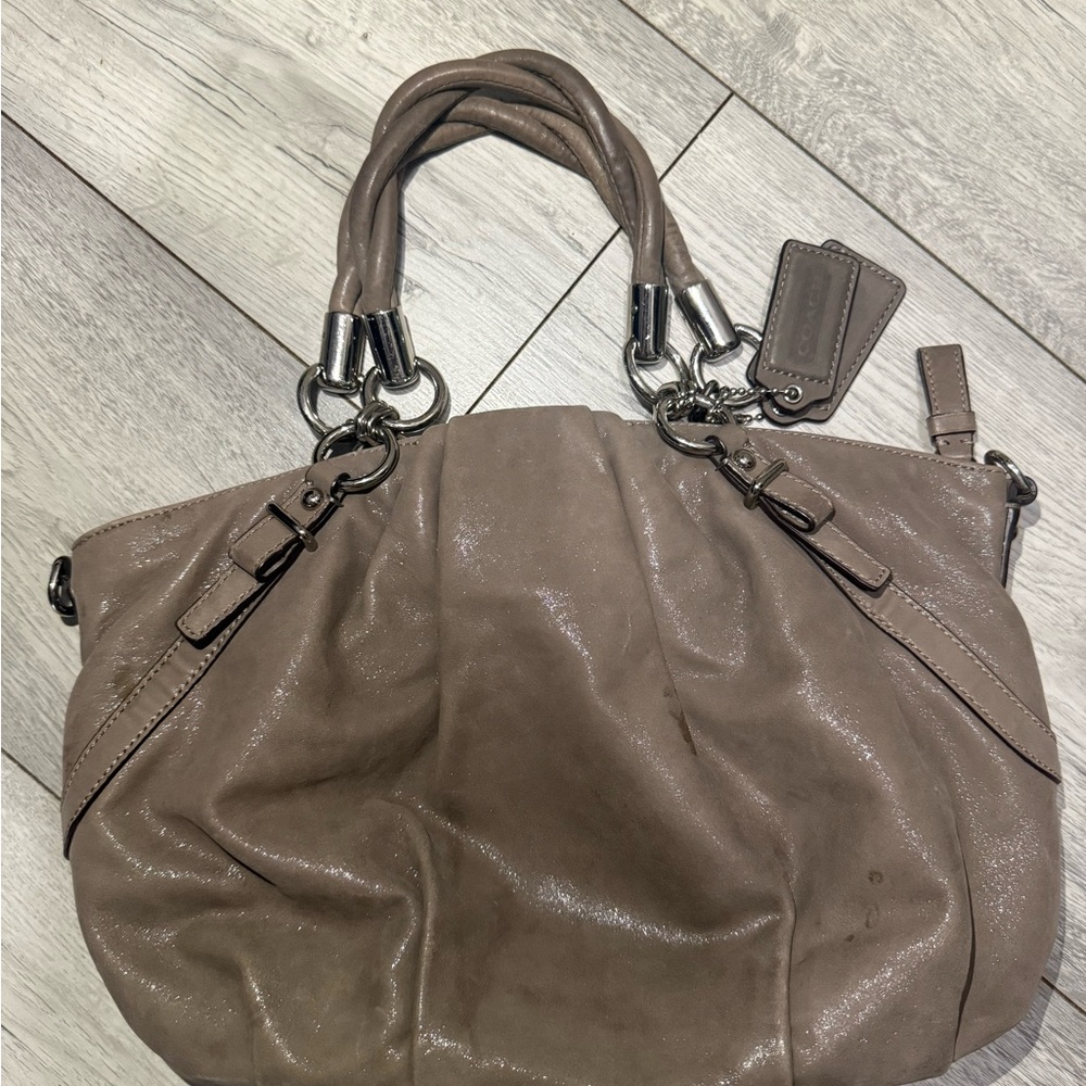 COACH Y2K Madison Sophia Gray Leather Shoulder Purse J1293-F22563 Shimmering - Picture 2 of 7
